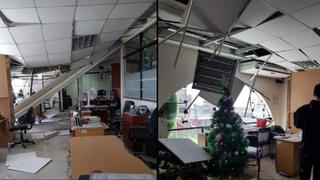 Falso techo de la Municipalidad de Arequipa se desprendió tras sismo de 5.5 grados