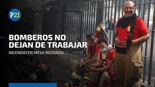 Incendio en Mesa Redonda: Bomberos siguen realizando trabajos en almacén de plásticos