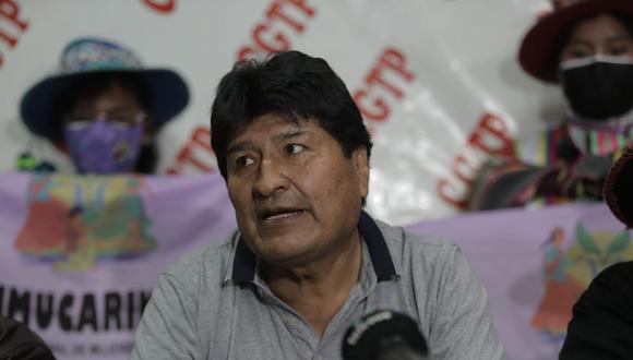 El expresidente de Bolivia Evo Morales brindó una conferencia de prensa este viernes. (Foto: Anthony Niño de Guzmán / @photo.gec)