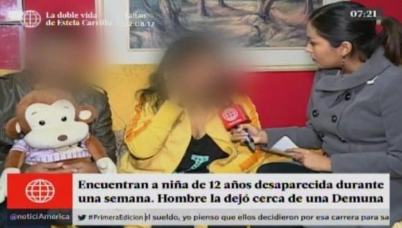 Niña fue encontrada después de una semana de estar desaparecida (América TV)