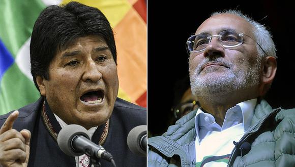 Evo Morales, presidente de Bolivia, y Carlos Mesa, principal opositor. (Foto: AFP)