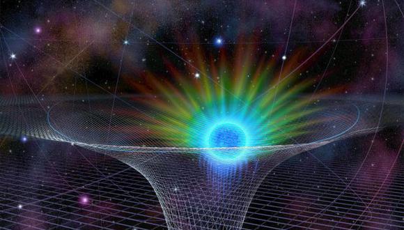 La S0-2, el objeto azul y verde en esta representación artística, se acercó más al agujero negro supermasivo en el centro de la Vía Láctea en 2018, según la Fundación Nacional de Ciencias de EE.UU. (Foto: Reuters)