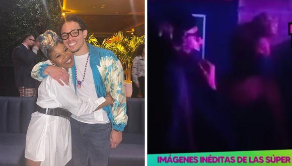 Anthony Ramos y Dominique Fishback fueron vistos al interior de un local nocturno en Cusco. (Composición: Instagram / captura Willax TV)