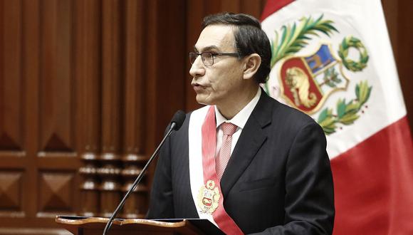 El presidente de la República, Martín Vizcarra, habló de la reforma judicial durante su mensaje a la Nación. (USI)