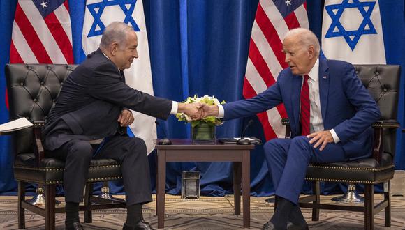 El presidente estadounidense, Joe Biden, junto al primer ministro israelí, Benjamin Netanyahu. (AFP)