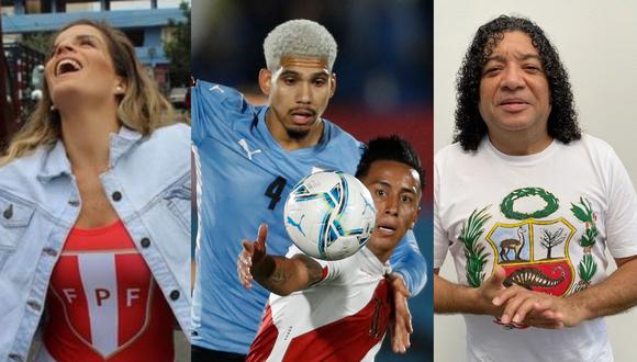 Personalidades peruanas se pronuncian tras polémica en el final del Perú vs. Uruguay. (Foto: @alejandrabaigorria/AFP/@mitiovilchezoficial).