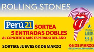 Perú21 te lleva al concierto de The Rolling Stones: Conoce a los ganadores