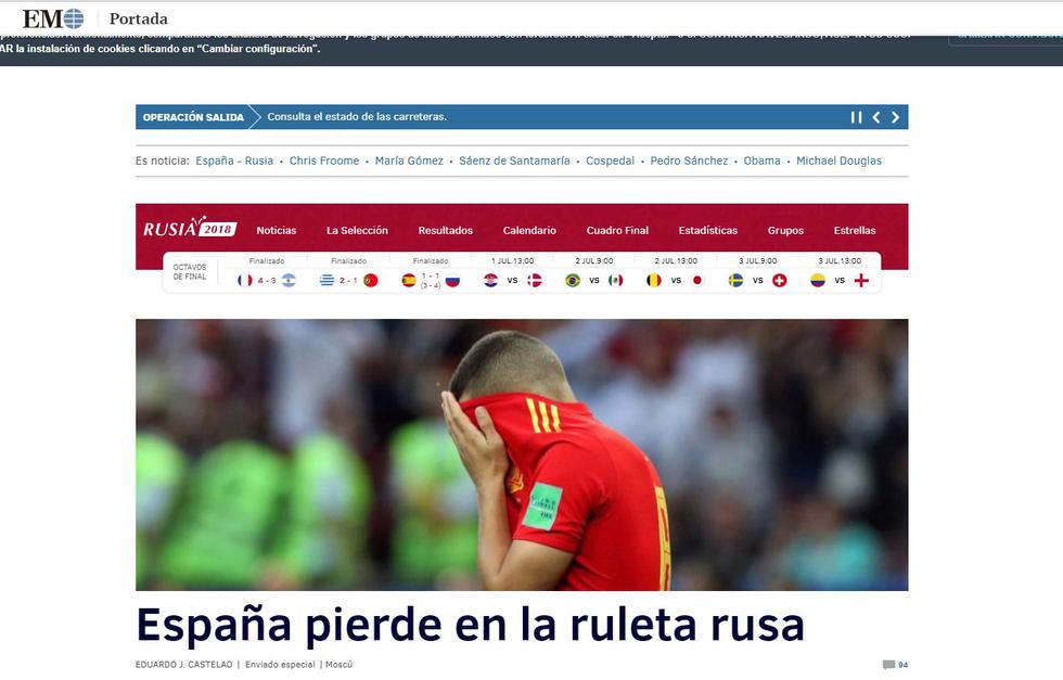 Medios españoles difundieron la eliminación de 'La Roja' en Rusia 2018.