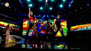 El Gran Show: Melissa Paredes y Gino Pesaressi se enfrentaron en un versus de superhéroes y villanos