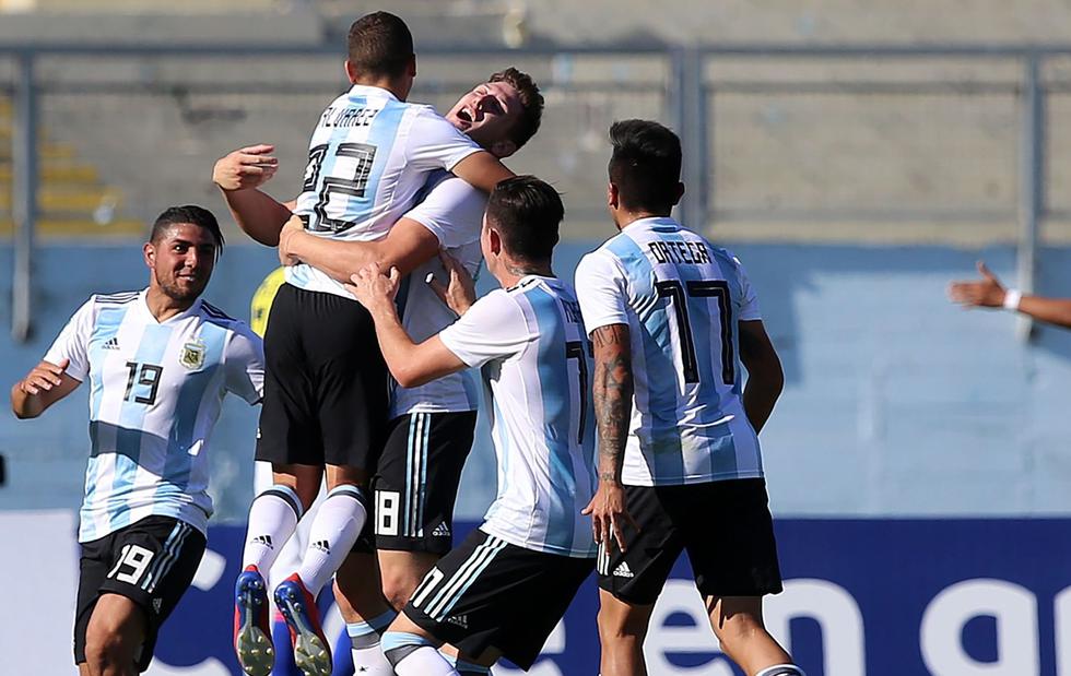 Argentina vence a Colombia 1-0 y respira en fase final del Sudamericano Sub 20. (AFP)