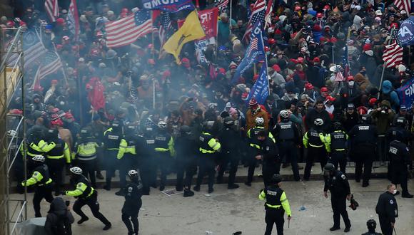 Disturbios en el Capitolio. (Foto: AFP)