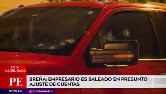 Empresario queda grave tras ser baleado al interior de su camioneta (Captura: América Noticias)