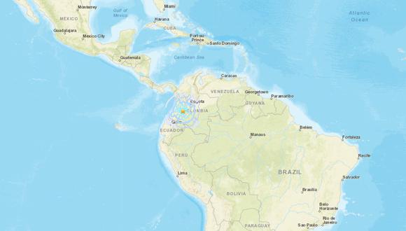 El fuerte temblor alcanzó 5.2 grados en la escala de richter y se sintió en distintas ciudades de Colombia. (Foto: USGS)