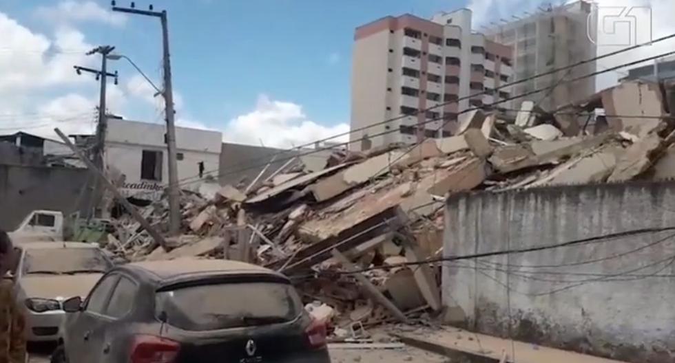 Brasil: Edificio de siete pisos se derrumba en municipio de Fortaleza. (Foto: Captura de video)