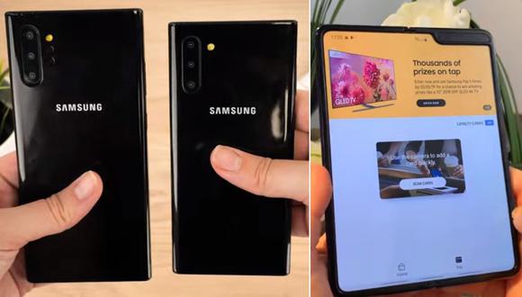 Galaxy Note 10 Plus y el Galaxy Fold, productos móviles de la surcoreana Samgung. (Foto: Captura YouTube)
