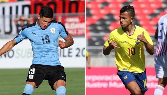 Uruguay y Ecuador chocan por el Sudamericano Sub 20. (Foto: @Uruguay y @FEFecuador)