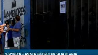 Suspenden clases en colegio “Mariscal Ramón Castilla” del Callao por falta de agua