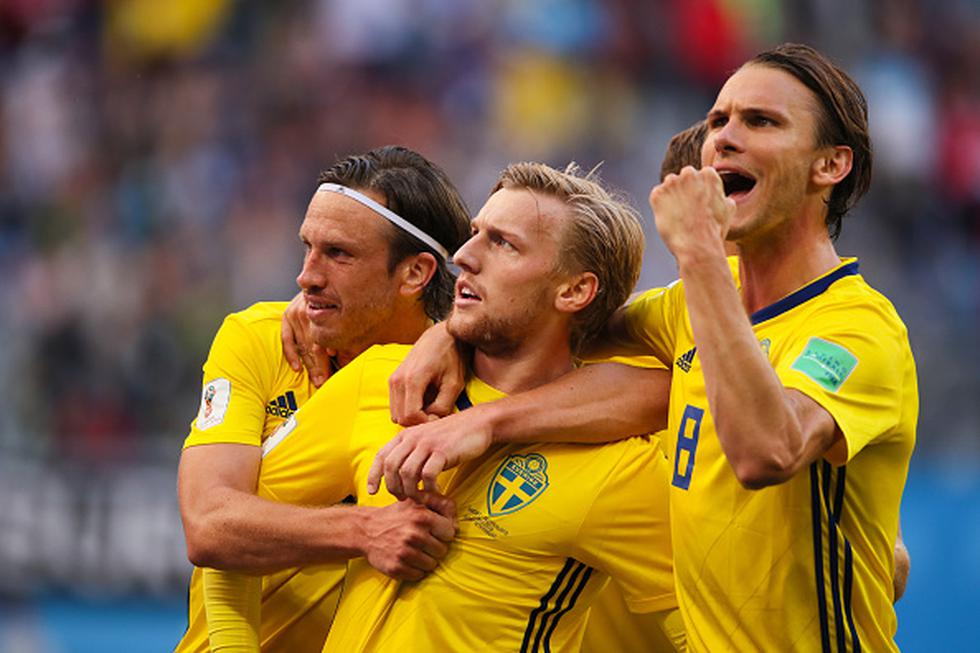 Suecia enfrentará a Colombia o Inglaterra en los cuartos de final de la Copa del Mundo. (GETTY)