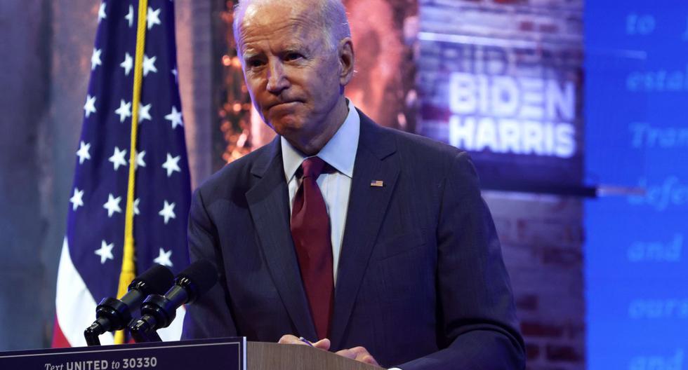 El candidato presidencial demócrata Joe Biden habla durante un evento de campaña en Wilmington, Delaware (Estados Unidos). (Alex Wong/Getty Images/AFP).