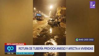 Rotura de tubería en las avenidas María Reiche y Separadora Industrial afectó a vecinos de VES