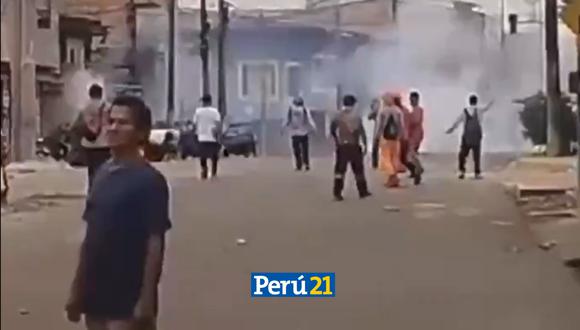 Protestas y disturbios en Iquitos por cortes de energía eléctrica. (Foto: captura de video)
