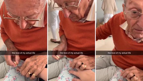 El tierno gesto de un amoroso abuelo se volvió tendencia en redes sociales. (Foto: @aylawinter_ en Twitter)