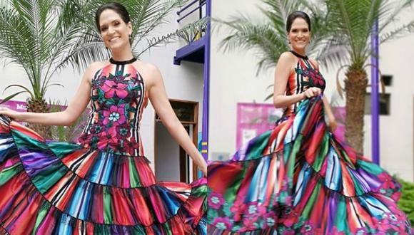 Lorena Álvarez lució un vestido creado por la diseñadora peruana Claudia Jiménez. (Instagram)
