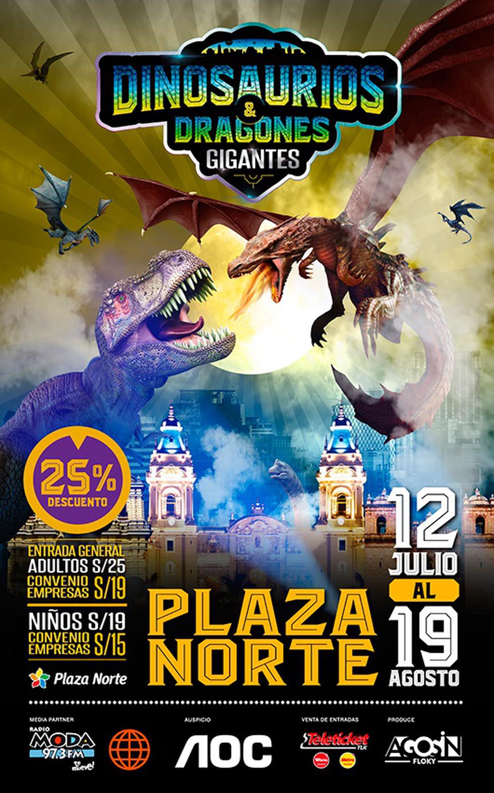 Plaza Norte: Dinosaurios y dragones tomaran Lima en sorprendente exhibición. (Difusión)