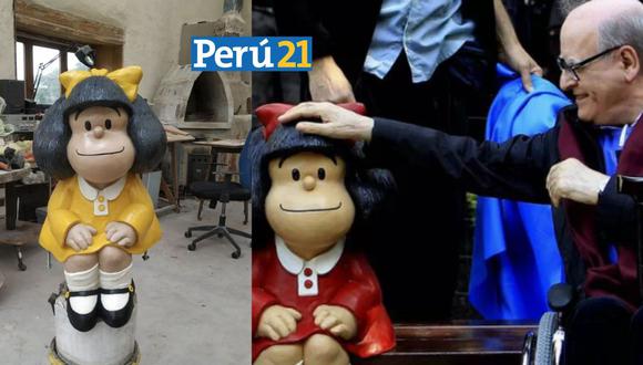 La estatua de Mafalda se encontrará en el  boulevard de Barranco desde el 21 de setiembre. (Foto: Composición)