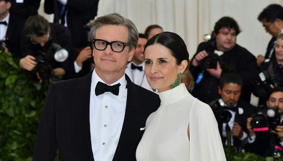 Colin Firth y Livia Giuggioli (Foto: AFP)