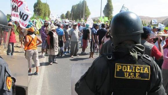 Las protestas en Arequipa contra el proyecto Tía María continúan. (Foto: Andina/Referencial)