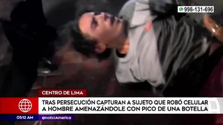 Cercado de Lima: Policía captura a ladrón que robó el celular de un hombre amenazándolo con un pico de botella