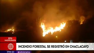 Incendio forestal en Chaclacayo dejó un bombero herido | VIDEO