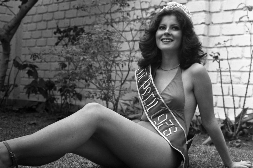 Olga Zumarán, en una sesión de fotos luego de ser coronada como Miss Perú Universo 1978. (Foto GEC Archivo Histórico)
