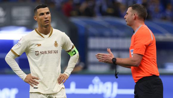 Cristiano Ronaldo en el partido entre Al Nassr y Al Hilal, Clásico árabe (Foto: AFP).