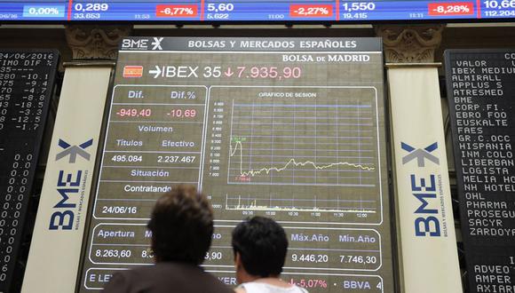 El índice IBEX 35 de la Bolsa de Madrid mantuvo hoy el nivel de los 9,600 puntos. (Foto: AFP)