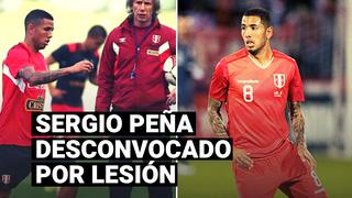 Selección Peruana: Sergio Peña es desconvocado por lesión