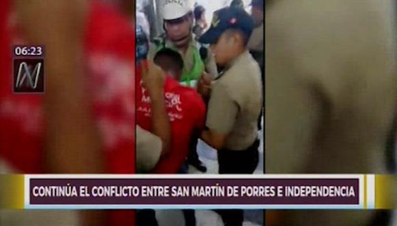 Enfrentamiento entre fiscalizadores agudiza conflicto limítrofe entre Independencia y San Martín de Porres (Captura: América Noticias)