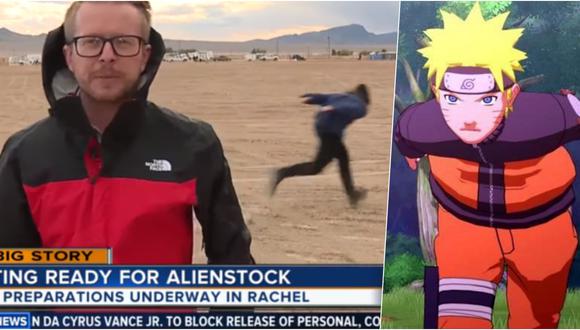Hombre corriendo como Naruto interrumpe reporte cerca al Área 51.