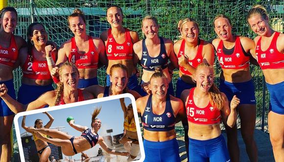 Pese a su derrota en el torneo del que fue partícupe, el equipo femenino noruego de balonmano de playa noruego "triunfó" en otras canchas al exponer sus argumentos hacia el código de vestimenta de dicha disciplina deportiva. | Crédito: Norges Håndballforbund / Facebook