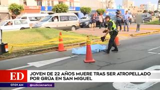 Joven murió atropellado por una grúa en San Miguel