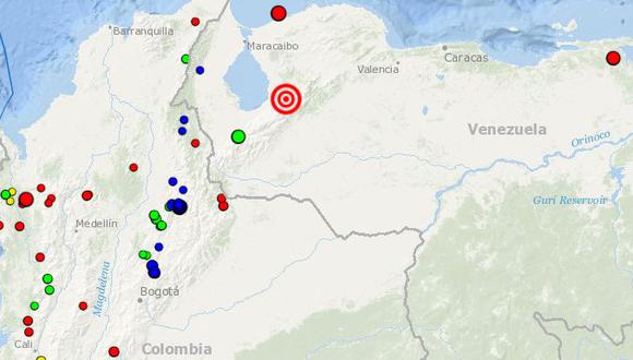 Temblor de 5.1 grados en la escala de Richter en Venezuela. (Foto: Servicio Geológico Colombiano)