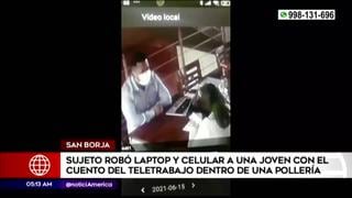 San Borja: Hombre engaña a joven con supuesta entrevista de trabajo y le roba su laptop