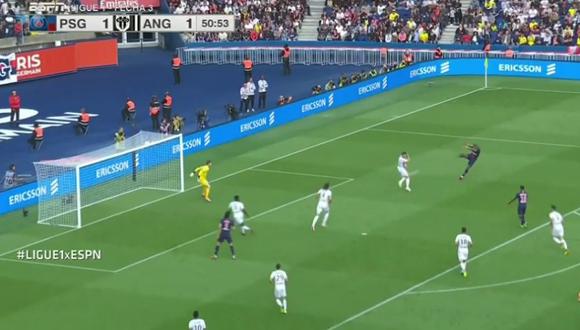 Kylian Mbappé marcó el 2-1 para el PSG. (Captura y video: ESPN).