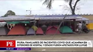 En Piura los familiares de pacientes COVID que acampan fueron afectados por las lluvias