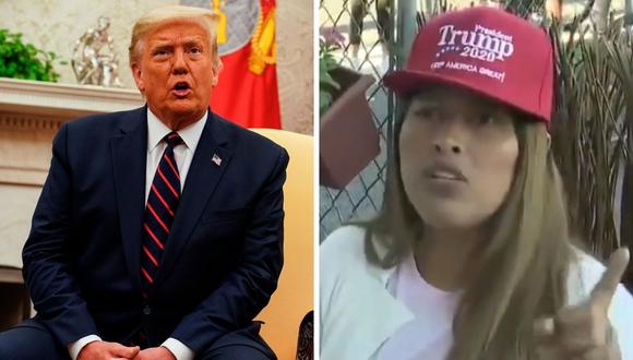 Donald Trump publicó un video donde una inmigrante peruana habla sobre su mandato. (Foto: EFE / Anna Moneymaker / Twitter:@realDonaldTrump).