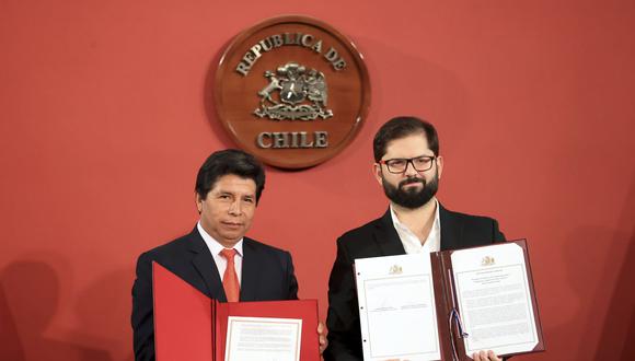 Pedro Castillo y Gabriel Broic, presidentes de Perú y Chile, respectivamente. (Foto: Presidencia)