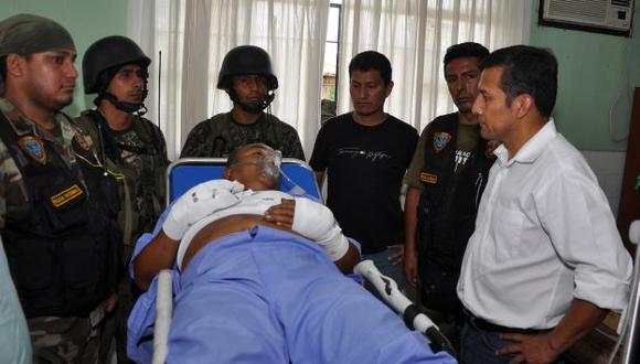 Presidente Humala verificó la situación del mando terrorista en la enfermería de la base de Santa Lucía en Uchiza. (Sepres)