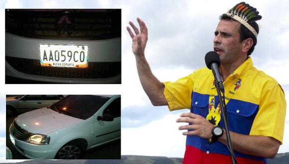 Capriles logró fotografiar al vehículo que los seguía. (Reuters/Twitter)