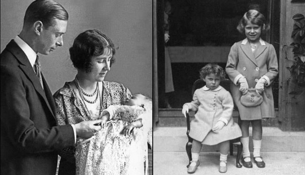 Para muchos británicos, es la única monarca que conocen. A la izquierda con pocos días de nacida con sus padres: el rey Jorge VI y la reina consorte, Isabel Bowes-Lyon. A la derecha: con su hermana Margarita. (AFP)